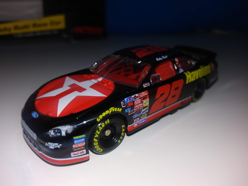 The more classic #28 used for most events in the 2000 and 2001 Winston Cup. Note the all-ages NASCAR Cup Series decal.